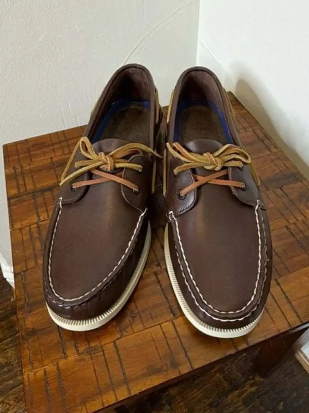 Sperry Top-Sider Original 2-Eye Boat Shoes - Brown Leather - Men's 13 M